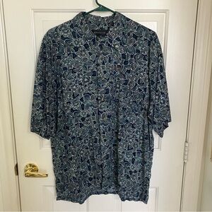 Damante Size L Mens Multicolor Collared Short Sleeve  Button Down Shirt